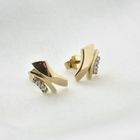 Image 4 of Gold stud earrings with zirconia