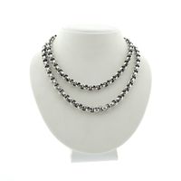 Silver long jasseron necklace | 81 cm