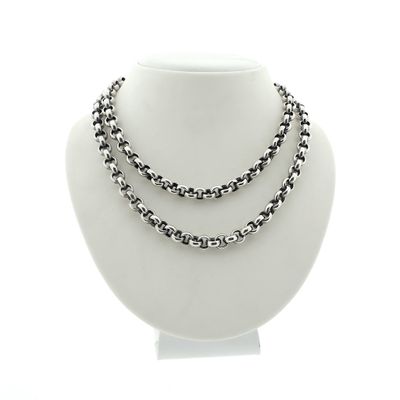 Image 1 of Silver long jasseron necklace | 81 cm