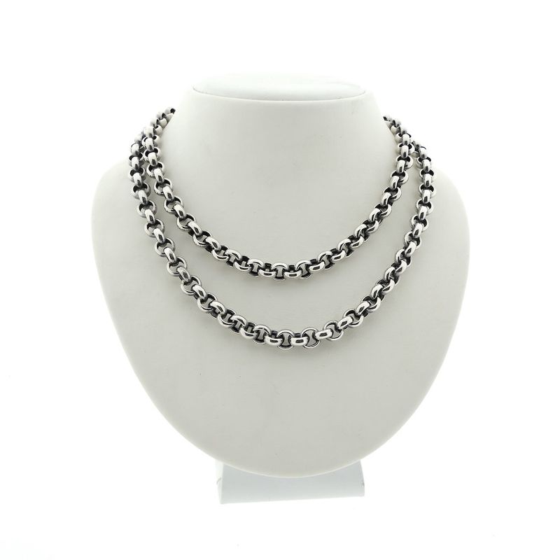 Image 1 of Silver long jasseron necklace | 81 cm