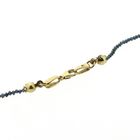 Image 2 of Blue moissanite bead necklace with gold clasp