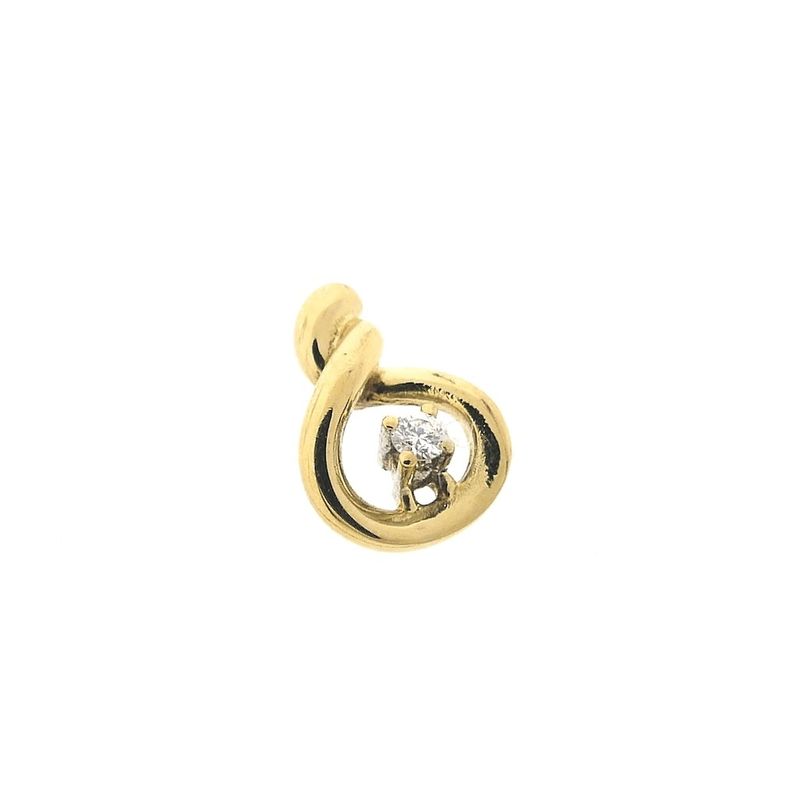Image 4 of Gold minimalist pendant with diamond | 0.04 ct.