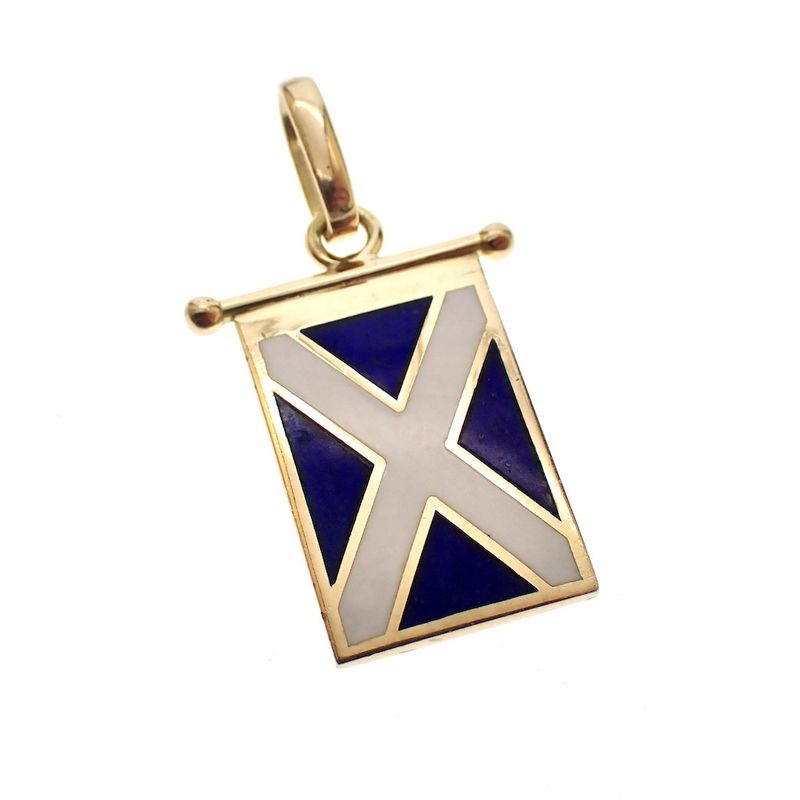 Image 1 of Gold pendant of the Scottish flag; Giove Pluvio