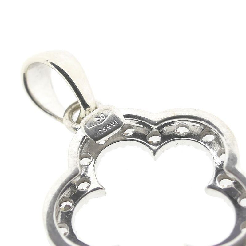 Image 5 of White gold pendant with zirconia; flower