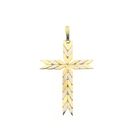 Image 1 of Two-tone gold braided pendant of a cross