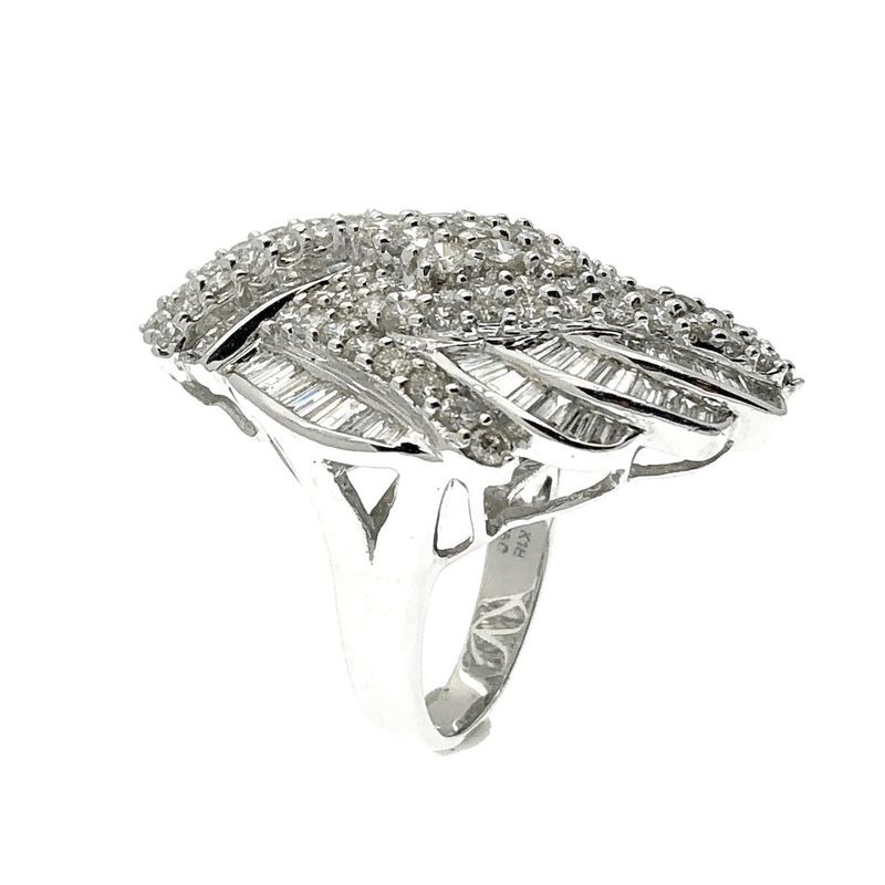 Image 10 of Exclusive cluster cocktail ring with diamond; baguette and brilliant cut 5.00 ct