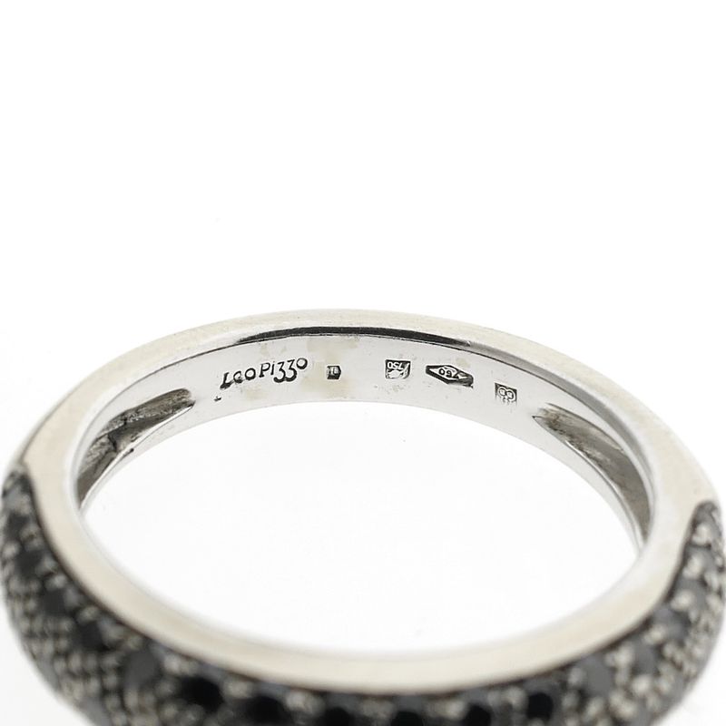 Image 4 of White gold pavé ring with black diamonds; 0.55 ct.