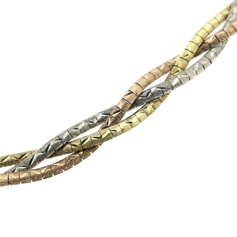 Image 4 of Exclusive gold braided omega link necklace.