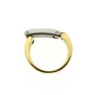 Image 5 of Pequignet two-tone gold ring with steel and diamond; 0.06 ct.