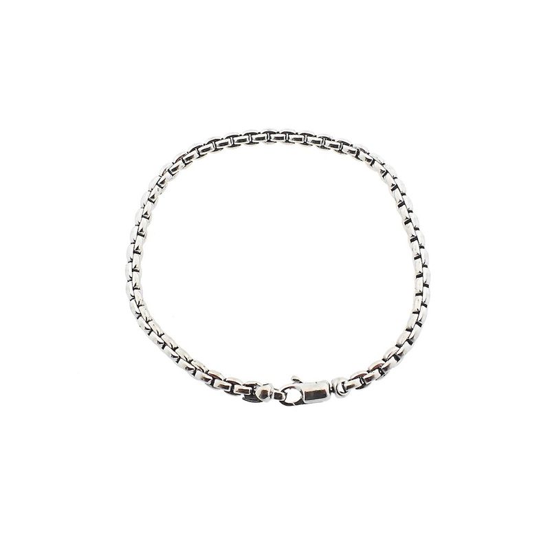 Image 1 of White gold anchor link bracelet | 19 cm