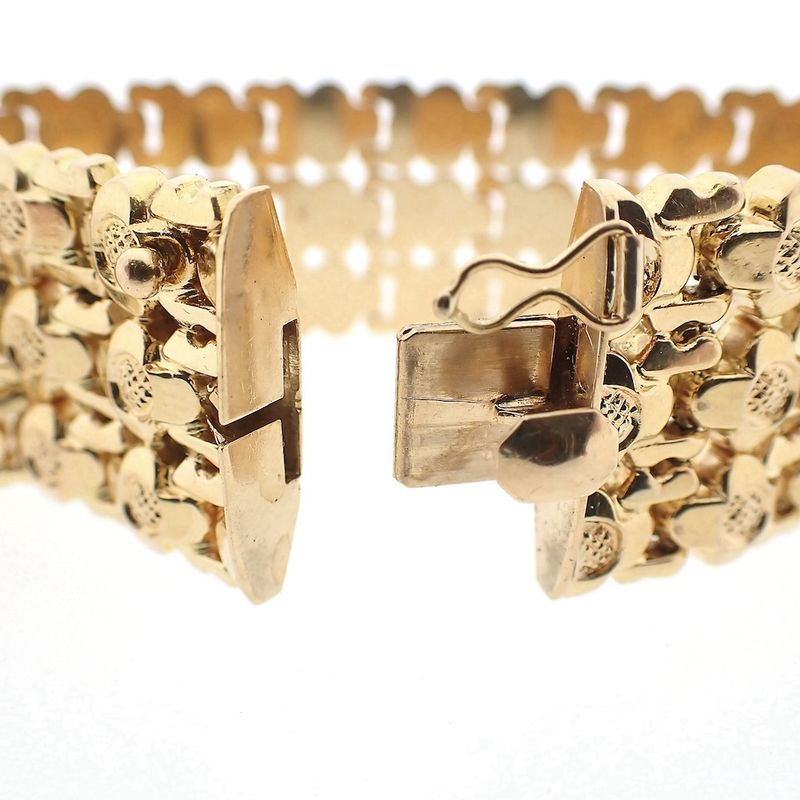 Image 6 of Vintage gold wide floral link bracelet