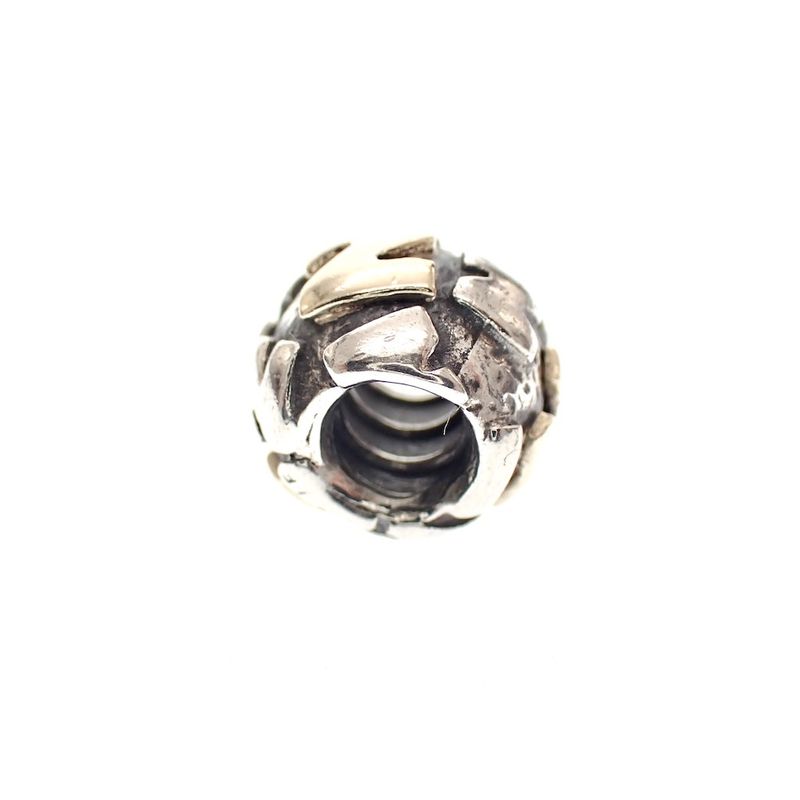 Image 4 of Pandora charm; Silver with gold; Letter N