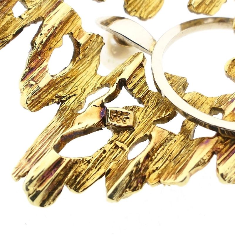 Afbeelding 8 van Bicolor gouden broche met parel