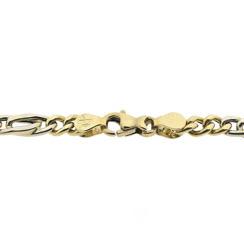 Image 4 of 18K Two-tone gold Figaro link bracelet | 20 cm