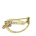 Image 7 of Vintage gold round fantasy brooch with red stones