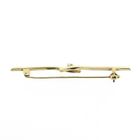 Image 4 of Narrow gold brooch with diamond | 0.05 ct.