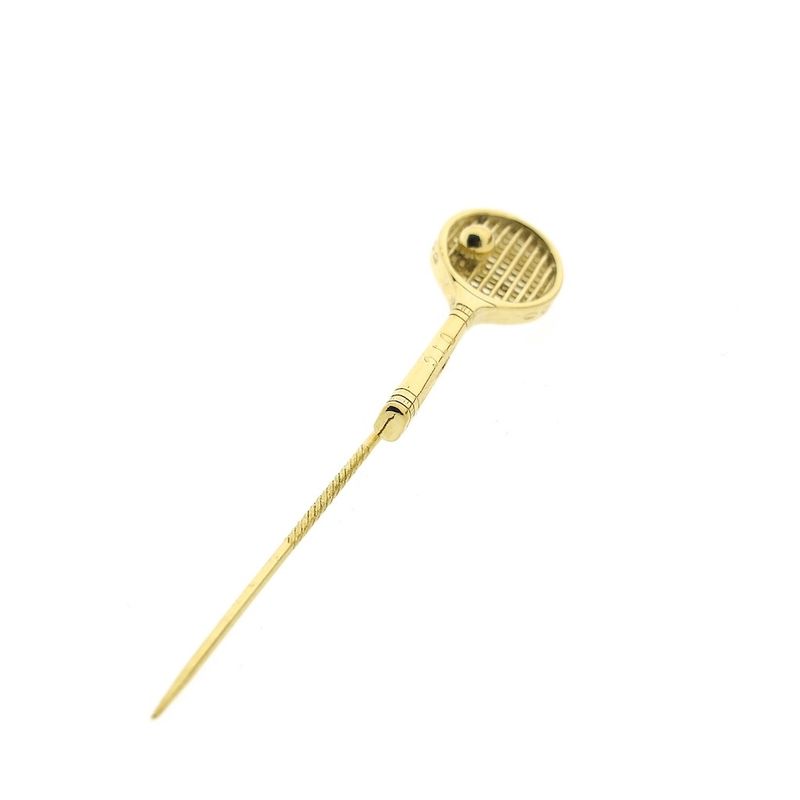 Image 5 of Gold lapel pin, tie pin | Tennis racket