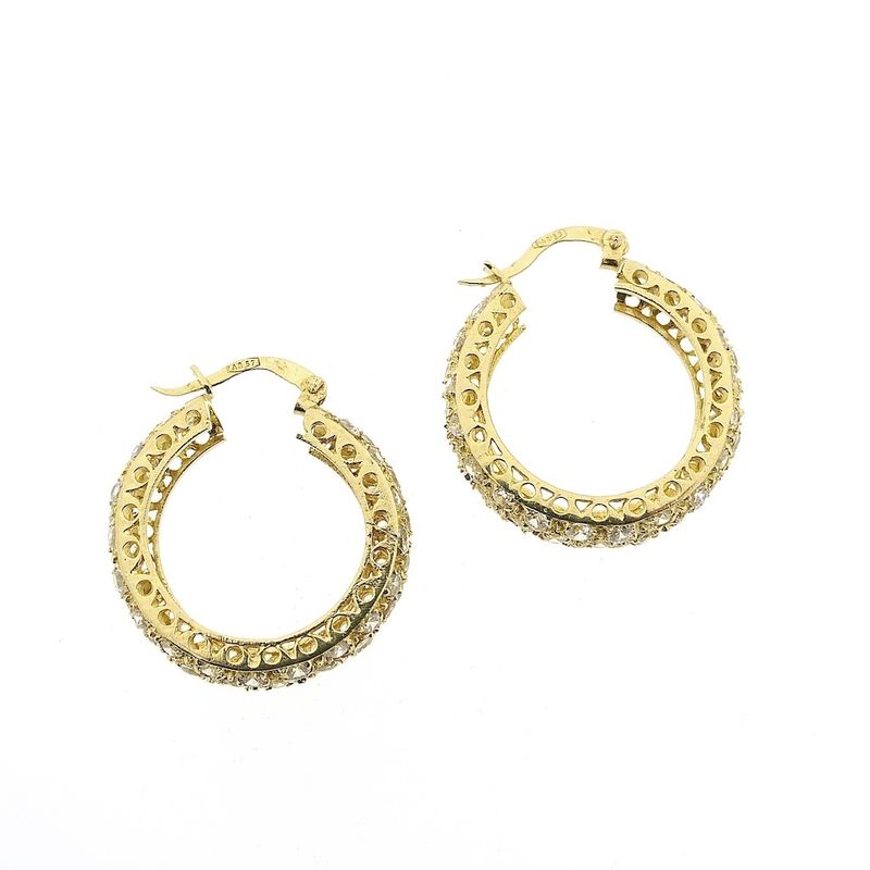 Image 5 of Gold earrings with zirconia | Ø 23.5 mm