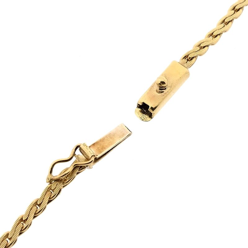 Image 8 of Gold Fantasy Link Necklace with Fixed Pendant; 14 Karat; 43 cm