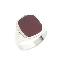 Signet ring set with carnelian