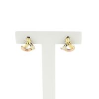 Tricolor gold stud earrings