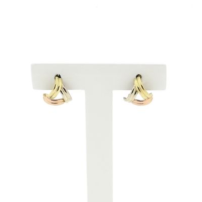 Image 1 of Tricolor gold stud earrings