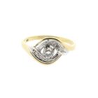 Image 3 of Bicolor Gold Ring with 0.18 ct Diamond; 14K; Size 17.75