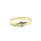 Image 3 of Two-tone gold solitaire ring with diamond | 0.02 ct.