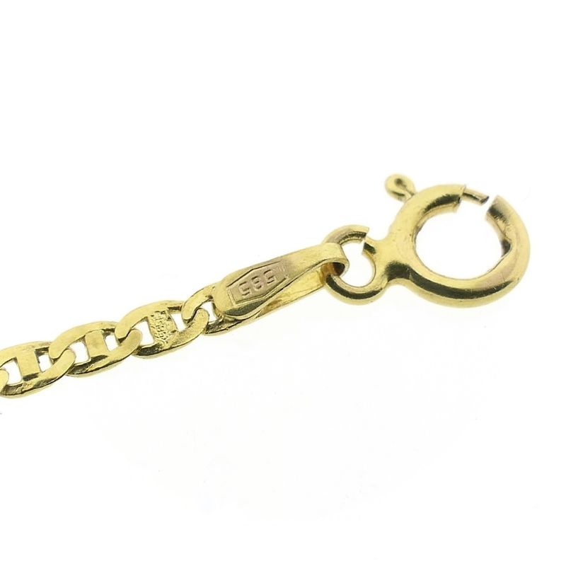 Image 8 of Two-tone gold necklace with fixed pendant and diamond; 0.005 ct.