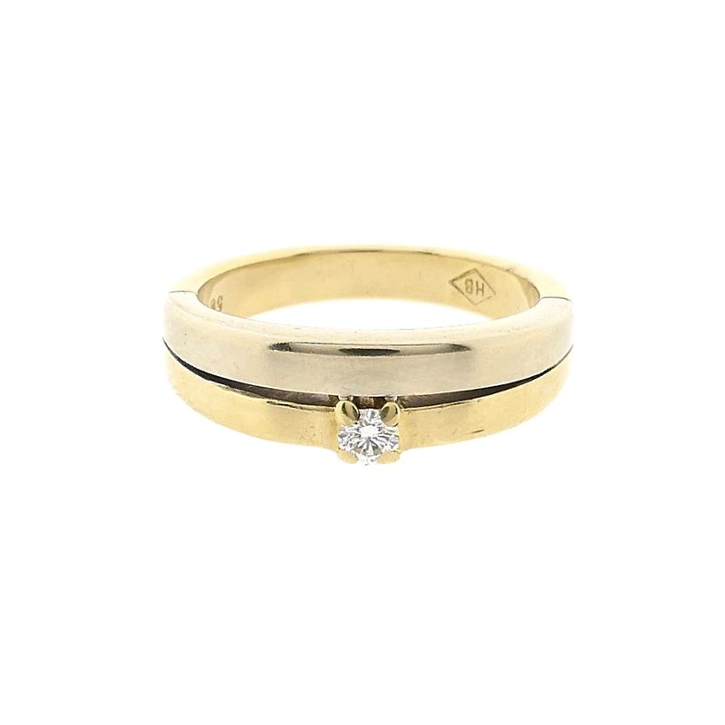 Image 3 of Bicolor Gold Ring with Diamond; 0.11 ct.