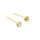 Image 6 of Gold solitaire stud earrings with diamonds; 0.12 ct.