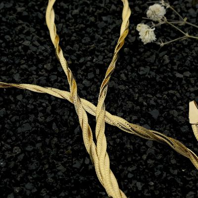 Gold braided fantasy link necklace Image 2 of Gold braided fantasy link necklace