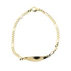 Image 3 of Gold Figaro link bracelet with engraving plate | 18.5 cm