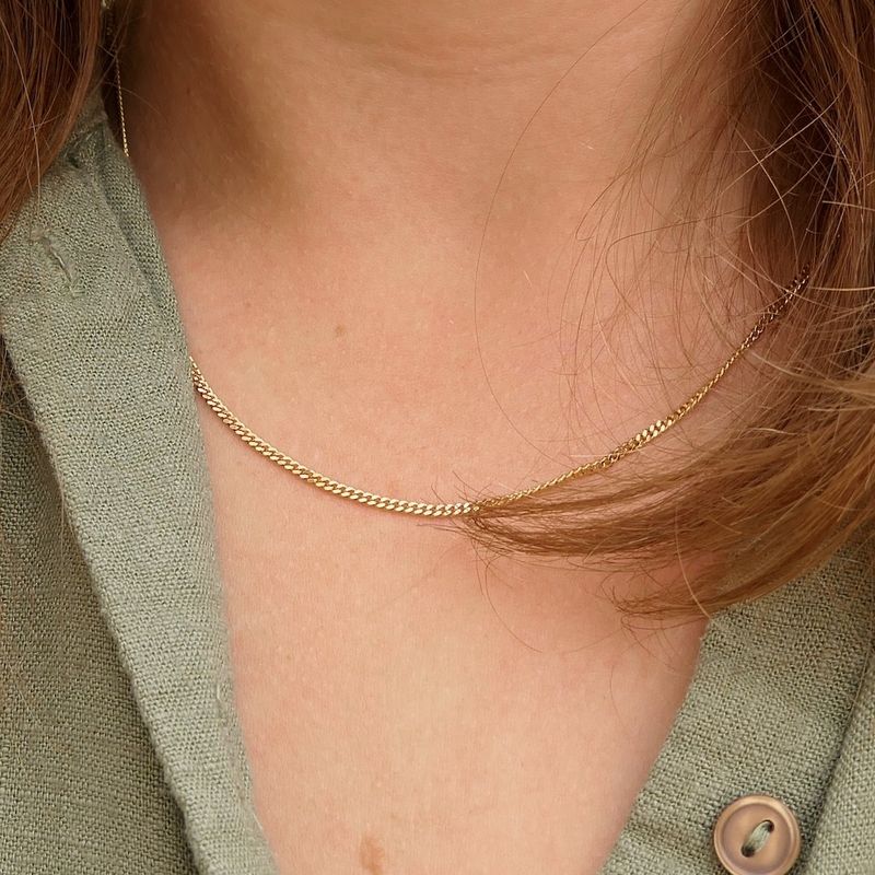 Image 8 of Gold gourmet link chain | 45 cm