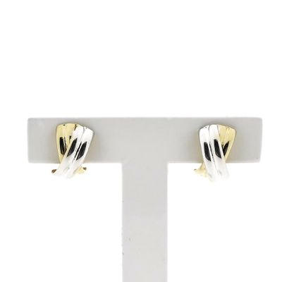 Image 1 of Two-tone gold stud earrings