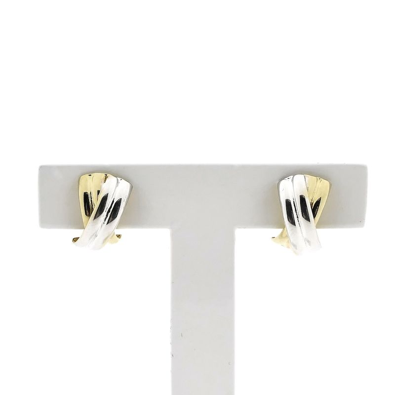 Image 1 of Two-tone gold stud earrings
