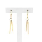 Image 1 of Two-tone gold long bar earrings