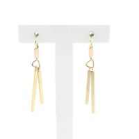 Two-tone gold long bar earrings