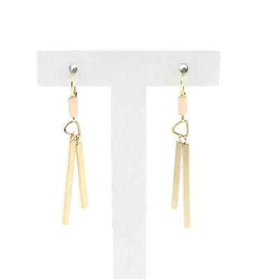 Image 1 of Two-tone gold long bar earrings