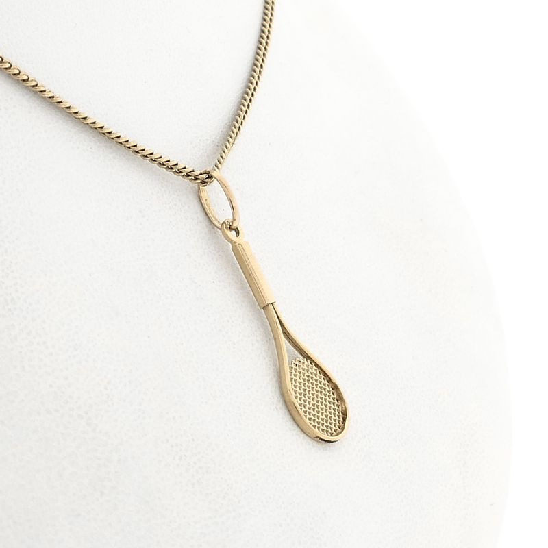 Afbeelding 5 van Gouden hanger van een tennisracket
