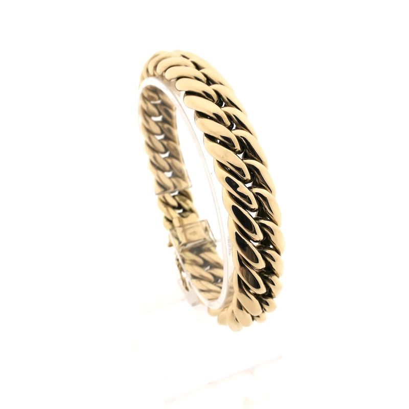 Image 1 of Wide gold gourmet link bracelet