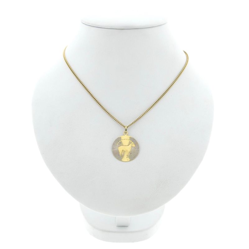 Image 3 of Gold zodiac sign pendant; Capricorn