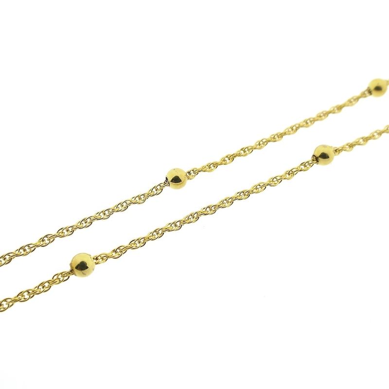 Image 9 of 8K Twisted Link Chain with Beads | 40cm - 42cm