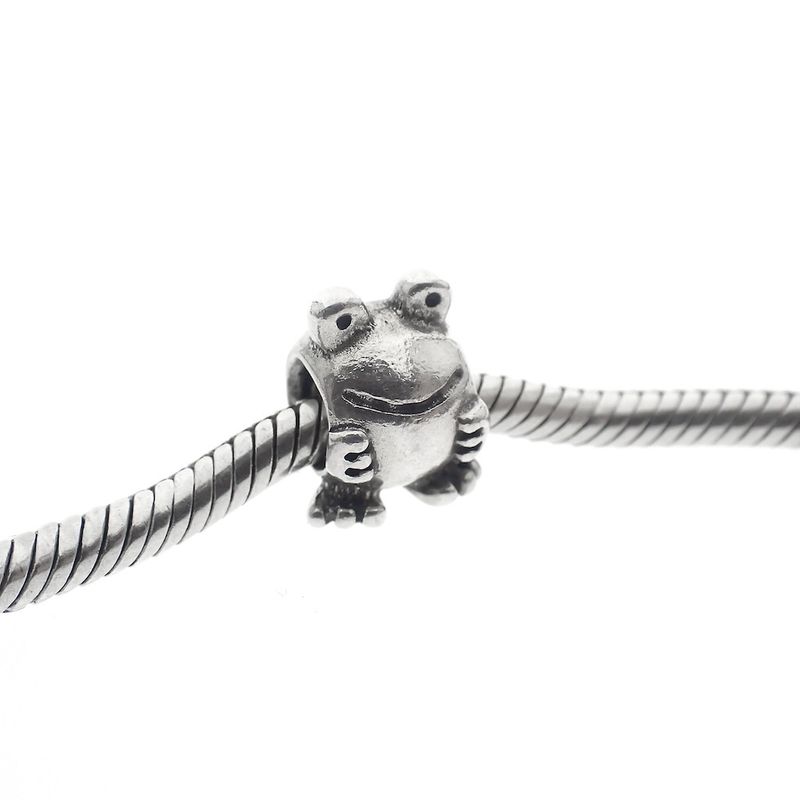 Image 2 of Pandora charm; Silver; Frog