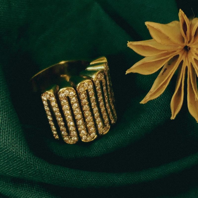 Image 2 of 18-karat gold cocktail ring with 0.59 ct diamond