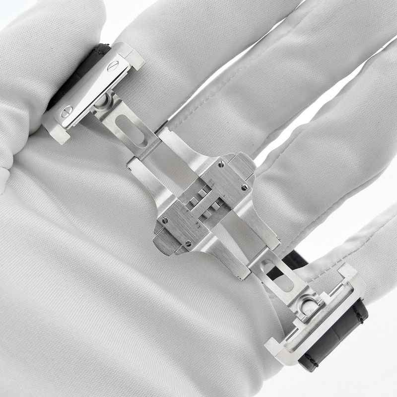 Image 11 of Cartier Santos 100 XL Chronograph 'Factory-Set' Diamonds 2891; 18k white gold watch with diamonds