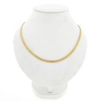 Gouden platte gourmetschakel ketting 