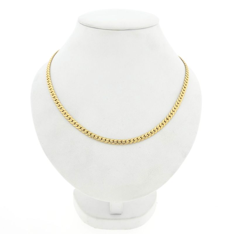 Afbeelding 1 van Gouden platte gourmetschakel ketting 