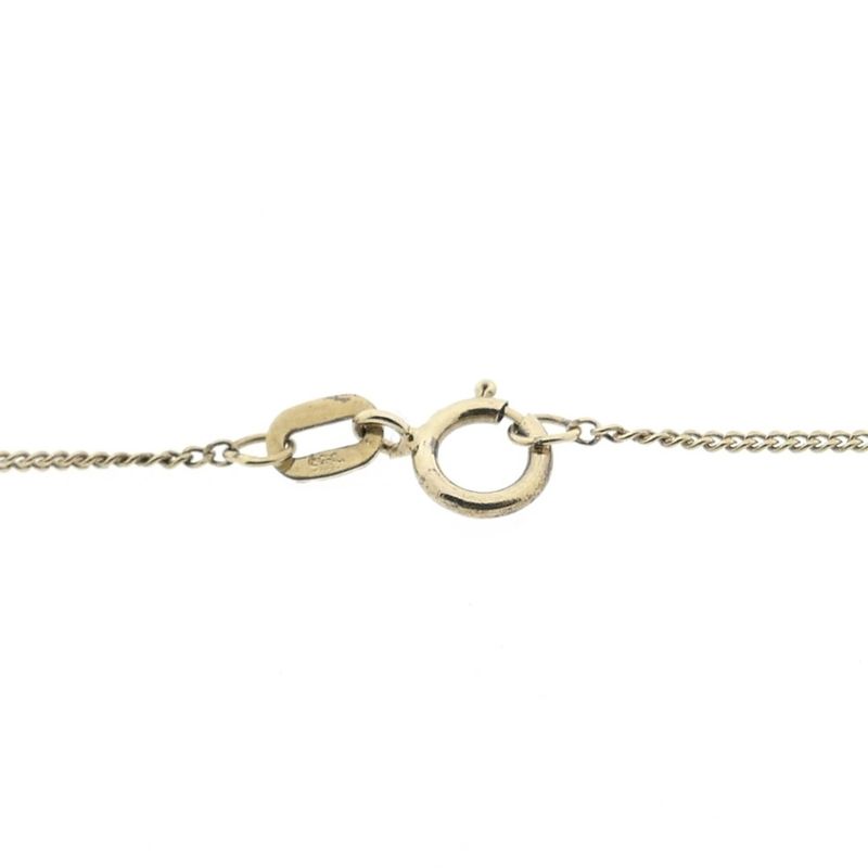 Image 7 of Gold gourmet link necklace with a fixed pendant and diamond; 0.005 ct. | 41.5 cm