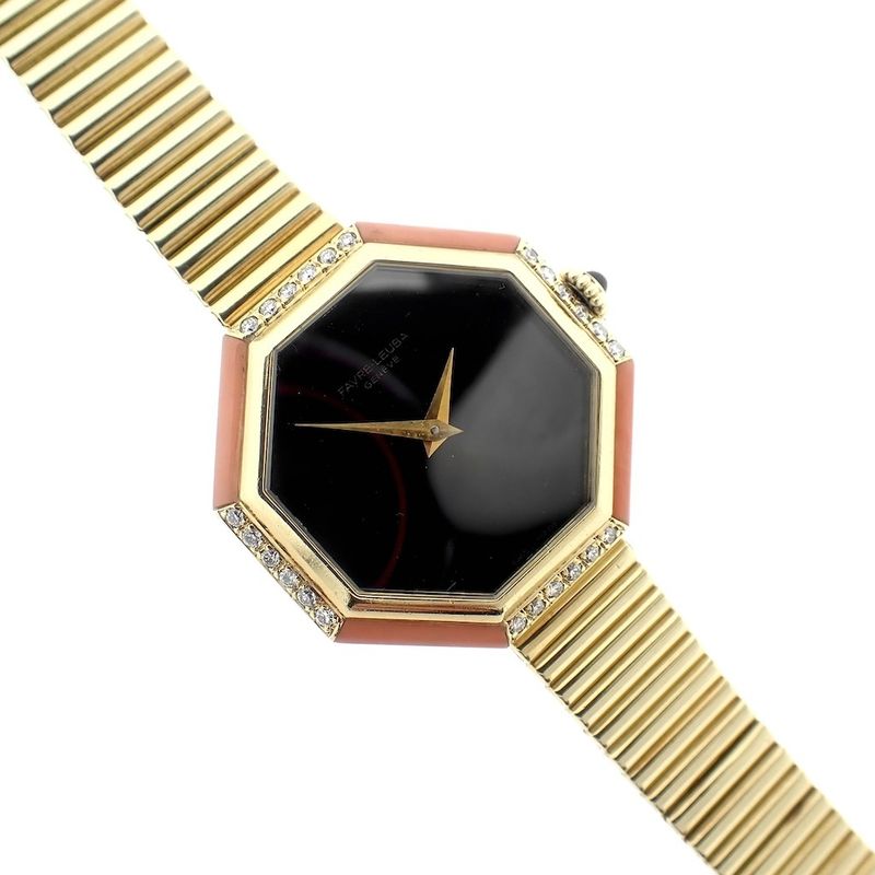 Image 5 of Favre Leuba 'Cocktail'; Vintage 18K yellow gold women's watch with diamonds